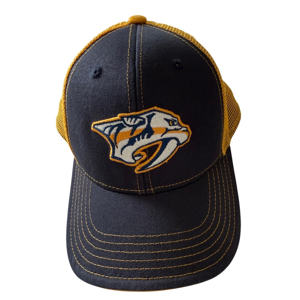 Nashville Predators Youth Snapback Trucker Hat NHL‎ Yellow Mesh Cap OSFA